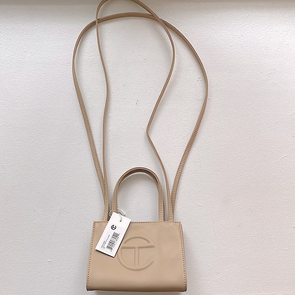 Telfar small cream bag